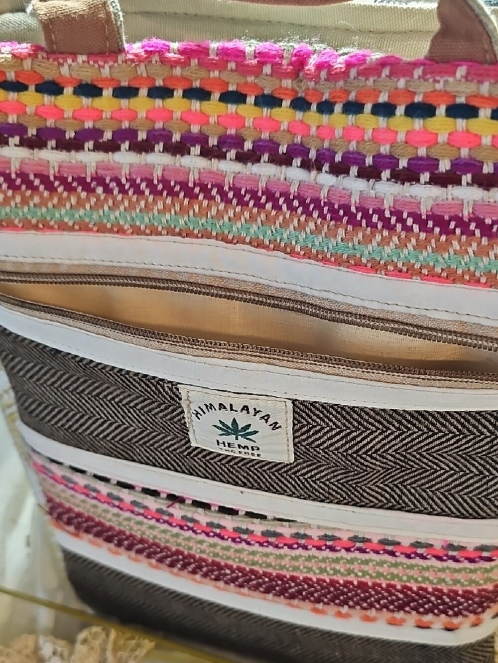 Himalayan Hemp Multicolor Stripe Tote Bag - Picture 16 of 16